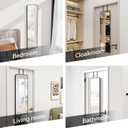 SCWF-GZ 47x14 Mirror Full Length Door Hanging Wall Mounted Aluminum Alloy Metal Frame Dressing Make-up Save Space Half Body Mirrors for Entryway Bedroom Bathroom Living Room 47 inch Black