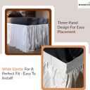 2 x Dorm Bed Skirt for Twin XL Bed|White Color|32 Inch Drop|100% Clean Microfiber|110 GSM for Maximum Opaqueness|Wrap Around Style|Classic and Stylish Dorm Room Essential