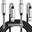 2Pack 10ft iPhone Fast Charger Cable, [Apple MFi Certified] Long USB C to Lightning Cable 10 Foot, High Fast 10 Feet Apple Charging Cord for Apple iPhone 14/14 Pro Max/13 Mini/12/11/XS/XR/8/7Plus,iPad