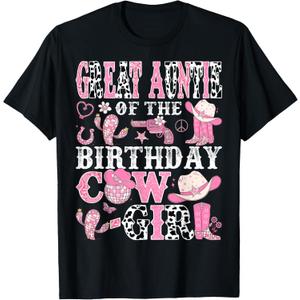 Great Auntie Of The Birthday Cow-Girl Rodeo CowGirl Birthday T-Shirt, Size 2XL