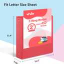 ViVin 2 Inch Round Ring View Binder for Durability, Standard 3 Ring Binder for 450 Sheets of US Letter Size Paper, PVC-Free, 6-Pack (Assorted)