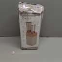 Gold White Kitchen Knife Set7Pcs Gold Titanium Coated Dishwasher Safe Knife Block Sets,Wooden Block with Built-In Sharpener,Chef Knife Set