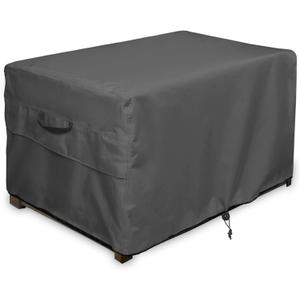 ULTCOVER Patio Deck Box Storage Bench Cover - Waterproof Outdoor Rectangular Fire Pit Table Covers 44 x 28 inch, Black