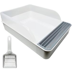 Tfwadmx Large Rabbit Litter Box Toilet Rectangle Potty Trainer Corner Litter Bedding Box Pet Pan for Adult Hamster Bunny Guinea Pig Galesaur Chinchilla Other Animals (L(18.5 x 13.4 x 7.5 in))