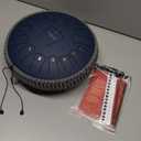 Rain Drum for Outside Garden, Steel Tongue Drum, Rain Chime Chakra Drum, Hand Pan Musical Instrument Christmas Gift with Bag for Adult, Mallets for Meditation Yoga (Navy, 13" 15 Notes,D key)