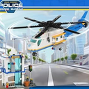 City Helicopter Building Block Toys, Compatible with Lego City Police Airplane, with Airport Terminal,Fun Plane Gifts for Kids Boys Girls Age 8-14