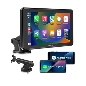 A-pple Carplay & Android Auto,with 7-Inch Carplay Screen for Car,Features Light-Sensitive Functionality, Supports Bluetooth Hands-Free System, Siri/Google Assistant and Two USB Charging Ports