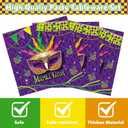 Mardi Gras Party Supplies 120pcs Disposable Mardi Gras Mask Paper Plates and Napkins for Mardi Gras Masquerade Party Decorations Cups for Mardi Gras Carnival Party Supplies, Serve 30