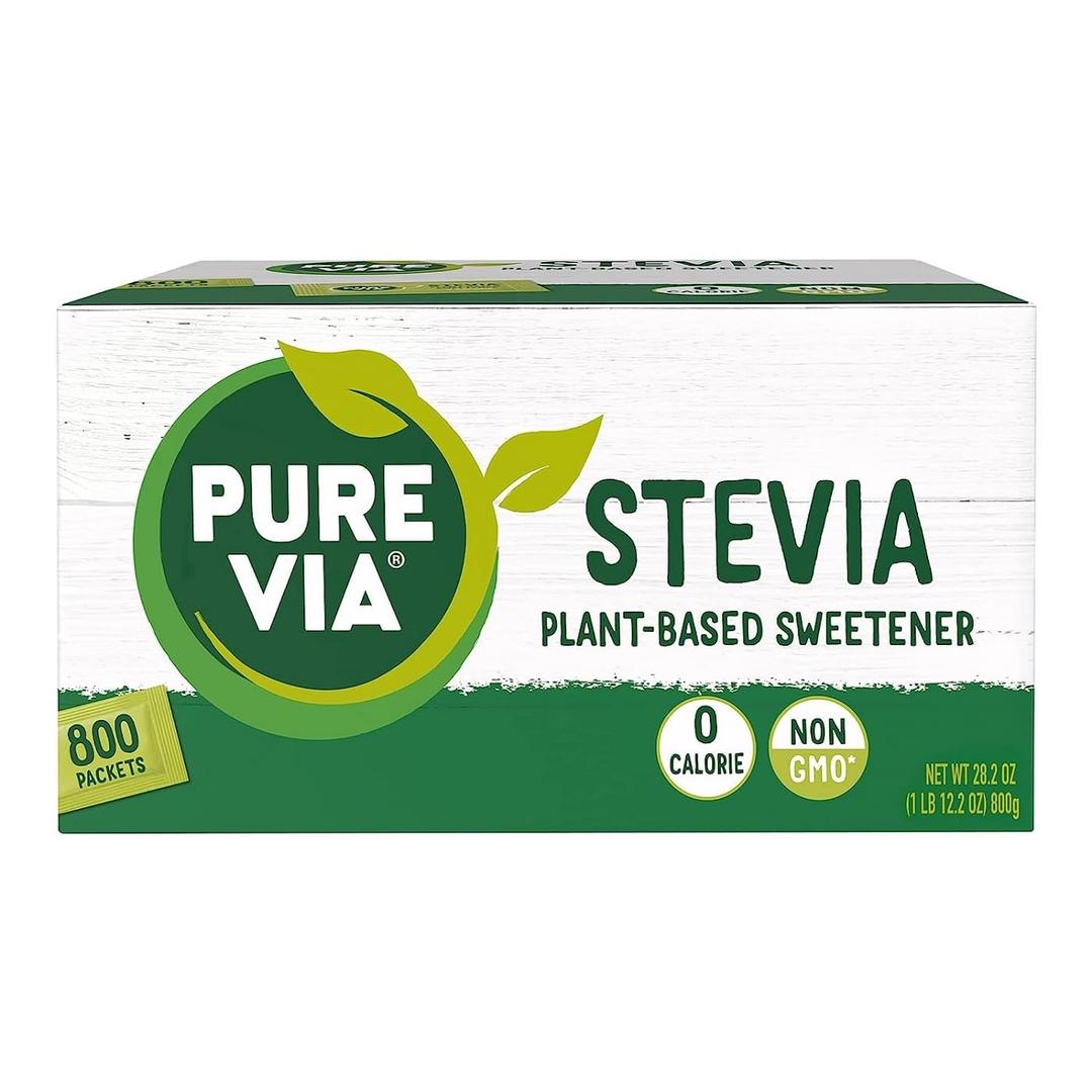 Pure Via Stevia Sweetener 28.2oz (800 packets), Best By: 10/13/28