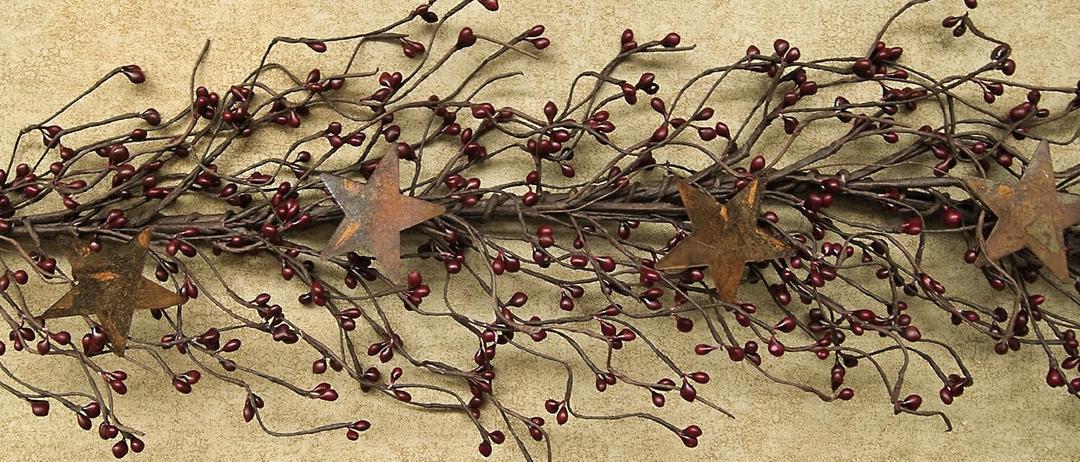 CWI Pip Berry Garland - 40 Inch - Artificial Garland for Mantle, Arch, Table, and Entryway - Burgundy