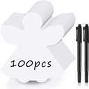 Qilery 100 Pcs Large Angel Cutouts with 2 Pcs Marker Pens Paper Angels for Angel Tree Religious Bulletin Board Decoration for Classroom Sunday School Crafts VBS Activity(White)