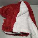Bedsure Gentlesoft Sherpa Fleece Throw Blanket for Couch - Fluffy & Cozy Cable Jacquard Tufted Throw for Women Gift, Thick and Warm Christmas Blanket for Winter, Red, 50x60 Inches