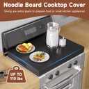 BJADE'S Stove Cover Board - 15"x22"x3" Gas/Electric Range Top Cover with Anti-Slip Feet, Kitchen Organizer & Noodle Board, Black Cooktop Protector for Counter Space Expansion