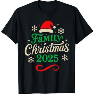 Family Christmas 2025 Matching Group Outfit Xmas Santa Squad T-Shirt Medium