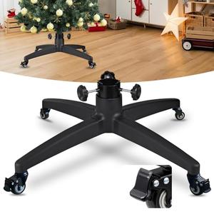 CHENGWEI Rolling Artificial Christmas Tree Stand Base Replacement with Wheels Universal Heavy Duty Fake Tree Stands Faux Xmas Tree Stand Up to 9Ft Tree