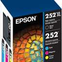 EPSON 252 DURABrite Ultra Ink High Capacity Black & Standard Color Cartridge Combo Pack (T252XL-BCS) Works with WorkForce WF-3620, WF-3640, WF-7110, WF-7610, WF-7620, WF-7710, WF-7720, WF-7210 (Multi-Pack)