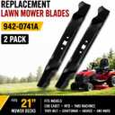 942-0741A 21 Inch Mulching Mower Blades 2 Pack Compatible with Troy-Bilt TB110 TB230 TB240 TB130 TB200, MTD Cub Cadet Craftsman Walk Behind Mowers, Replacement for 742-0741A CMXGZAM100067