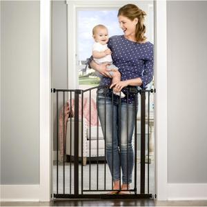 Regalo Safety 36" Extra Tall Arch Baby Gate, Bottom of Stairs & Doorways, Black