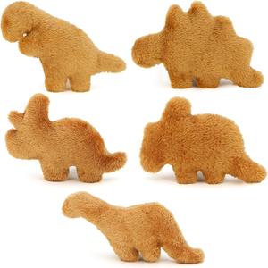 Mini Dino Chicken Nugget Plush 4.2 Inches, Realistic Fun Dino Fried Chicken Nuggets Pillow Stuffed Toy, Gift for Boys and Girls(Mini Dino-5pc)