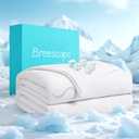Breescape Cooling Comforter King Size - BlendTek Q-Max>0.46 Tech, Breathable Blanket for Hot Sleepers & Night Sweats Relief, Premium Lightweight Summer Bedding, 106x96 Inches, Snow White