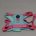 PHOEPET No Pull Dog Harness, Unique Colors Reflective Adjustable Dog Vest, with Soft Training Handle Metal Clips for Small Medium Large Dogs (Mint Green Base & Pink Straps, L)
