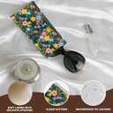 Anikathy 2Pcs Sunglass Eyeglass Glasses Case Soft PU Leather with Cleaning Cloth Soft Sunglasses Case Cute Aesthetic Portable Travel Glasses Pouch Bag for Men Women Girlsfloral C Pattern