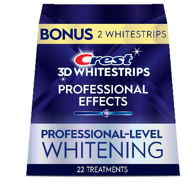 Crest 3D Whitestrips Professional Effects  Teeth Whitening Kit, 22 Treatments (20 + 2 Bonus), Each with 1 Upper/1Lower, 44 Strips  Crest 3DWhite Teeth Whitening Strips