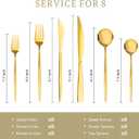 Astercook Silverware Set 48-Piece Gold Flatware Set with Steak Knives Food-Grade Stainless Steel Cutlery Set for 8 Mirror Polished Utensils Set for Home Kitchen Restaurant Mothers Day Gifts for Women