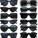 Party Sunglasses Bulk Black Sunglasses Pack Party Favor Retro Multipack Glasses Set for Women 8/12 Pack
