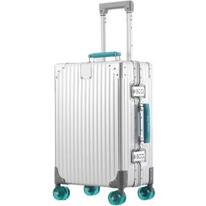 Aluminum Luggage– 2026 Upgrade Zipperless Suitcase with TSA Lock, 360° Silent Spinner Wheels – Premium Aluminum-Magnesium Alloy Suitcase for Modern Travelers (Green, 28 Inch Checked Luggage)