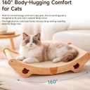 Upgraded Sisal Cat Scratcher Bed, Solid Oak Frame 1.3 cm Thick, 100% Sisal Pad, Curved Scratch Lounger, Stable Base Up to 36 lb, Sofa Protector, Odor-Free, 23.6" x 13.7"