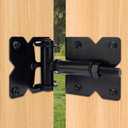 Heavy Duty Self Closing Gate Hinges for Wooden Fences Gates, 90 Degree Adjustable Gate Door Hinges Hardware Kit for Fence Gate, Vinyl gate, Pool gate and Outdoor Gates, 2 Pack, Black Finish (Welding Design)