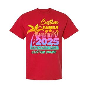 Port Company Custom Family Vacation 2025 Shirts, Matching Family Cruise T-Shirts, Perosonalized Trip 2025 T-Shirts, Group Summer Outfits, Unisex Red Medium