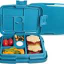 kids Lunch Box Leak-Proof, 5-Compartment Bento Box Durable, Drop-Proof, Dishwasher Safe, & Made with BPA-Free Materials Ideal Portion for Ages 3-7 to School Meals, Snack Packing, Travel(Blue)