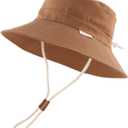 Bamery Baby Toddler Girls Bucket Hat Newborn Sun Hats for Boys Classic Infant Summer UV Protection Hats Kids Beach Cap (2-8 Years, Brown)