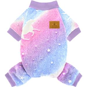 XPUDAC Dog Sweater Glows in the Dark Fleece Pajamas for Small Medium Dogs Girl Boy Puppy Clothes for Halloween Christmas Winter(Small) (Small(Chest:13-14.9"))