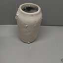 Briful Rustic Vintage Ceramic Vase, 9.06'' Farmhouse Table Decor with Wide Mouth, Large Decorative Vases for Home Decor, Living Room, Entryway & Shelf Styling, Beige