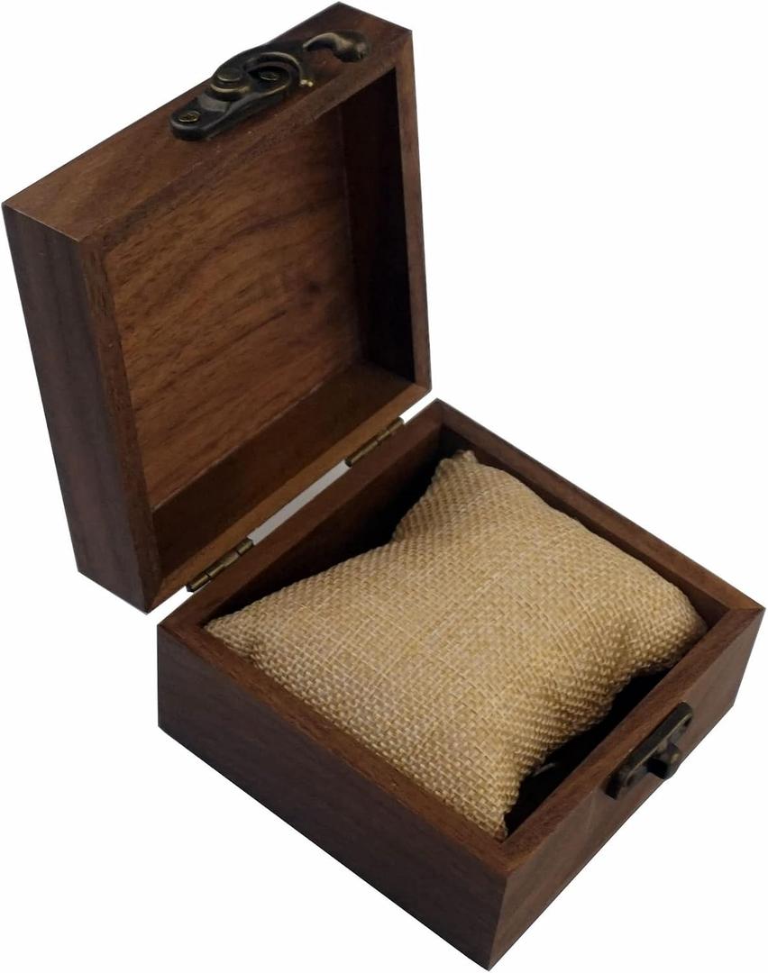 Walnut Wood Box for Crafts, Jewelry Box and Watch Box Wooden Keepsake Box Gift (Walnut)