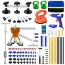 Dent Puller Kit, Paintless Dent Removal Kit for Dent Repair, Dent Repair Kit with Golden Lifter, Slide Hammer T-Bar, Bridge Puller, Car Dent Puller Tool for Auto Hail Damage Door Ding