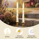 Fall Flameless Taper Candles with Remote & Timer, 11 Inch Pure Hand-Made Embossed Craft Maple Leaf LED Taper Candles for Home Party Autumn Decorations, Set of 2