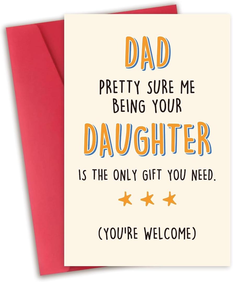 2 x Funny Fathers Day card, Humorous Birthday Card for Dad, Happy Father's Day