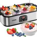 GDOR Yogurt Maker Machine with Temperature Control, 48H Timer Digital Greek Yogurt Machine with 86oz BPA-Free Glass Jars, Stainless Steel