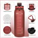 Opard 30oz/32oz Sports Water Bottle with Leak Proof Flip Top Lid BPA Free Tritan Reusable Plastic for Gym and Outdoor, Travel Water Bottle with Straw (Red)