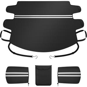 Car Windshield Cover for Ice and Snow [600D Heavy Duty Diamond-Textured Fabric] Dual Security Panels & Reflective Mirror Cover|Fits for Pickup Truck, SUV, Mini Van, Van & MPV| XL (78"x50")