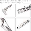 Folding Shelf Brackets, Max Load 300 lb, Heavy Duty Stainless Steel Collapsible Wall Mounted Shelf Brackets for Table, Space Saving DIY Bracket, Pack of 2 (2, Foldable 12")