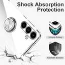 Tnarru Designed for Samsung Galaxy S24 Clear Case with Stand [Magnetic Ring Holder Kickstand] Soft TPU Bumper Non-Yellowing Anti-Scratch Lightweight Slim for Samsung Galaxy S24 Case Silver