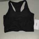 Womens Sleeveless Crop Tops Scoop Neck Racerback Sports Tank top Athletic Yoga Workout Tops Built in Shelf Bras Padded Size 8