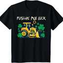 Kids St Patricks Day Bulldozer Saint Paddys Construction Boys Kid T-Shirt (Black)