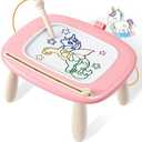 Seimome Magnetic Drawing Board, Toddler Girl Toys for 1-2 Year Old, Doodle Board Pad Learning and Educational Kids Toys for 1 2 3 Year Old Baby Girl Birthday Travel Activities - Pink