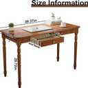 100% Solid Wood Desk with 2 Drawer, 39" Small Desk, 39.4" x 21.7"